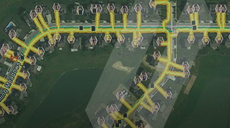 map showing underground utility lines to show 811 importance